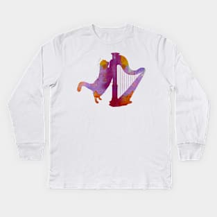 Cat and harp Kids Long Sleeve T-Shirt